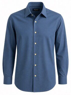 Cotton blend dress shirt, Nautica Classic Fit Wrinkle-Resistant, Size 16 32/33
